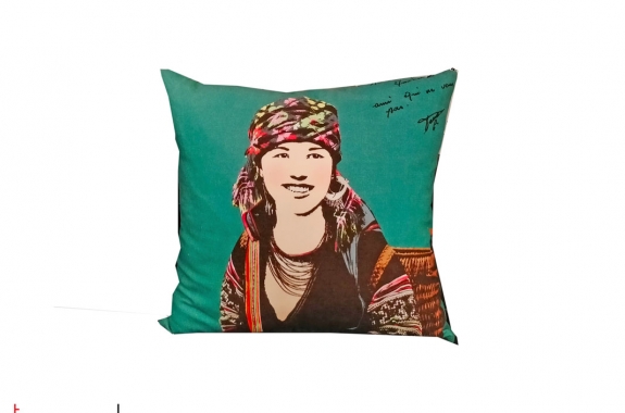 Cushion cover printed Vietnamese ethnic woman-Miss Thu